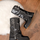 Botas Cover brillantes con cremallera