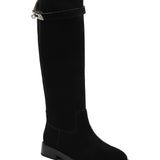 Botas altas de piel Amélie - Negro