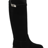 Botas altas de piel Amélie - Negro
