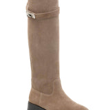 Botas altas de piel Amélie - Caqui