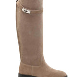 Botas altas de piel Amélie - Caqui