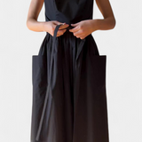 Vestido Largo sin Tirantes con Cordones Laterales Ajustables