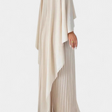 Vestido Maxi de Cuello Alto con Pliegues y Mangas de Volante