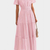 Vestido Maxi de Encaje Bordado