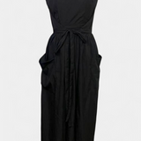 Vestido Largo sin Tirantes con Cordones Laterales Ajustables