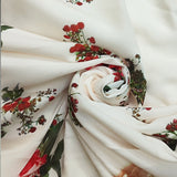 Vestido Maxi Floral con Cuello en V y Mangas Largas