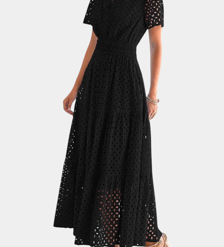 Vestido Maxi de Encaje Bordado