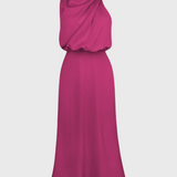 Vestido Elegante de Cuello Halter Drapeado