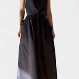 Vestido Largo sin Tirantes con Cordones Laterales Ajustables