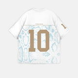 Camiseta oversize Brooklyn – Crudo y turquesa