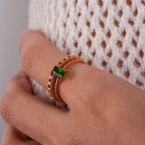 Anillo Espiral Esmeralda