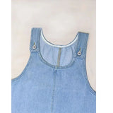 Vestido Vaquero sin Mangas con Fruncido