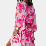 Vestido Mini con Nudo Frontal y Volantes