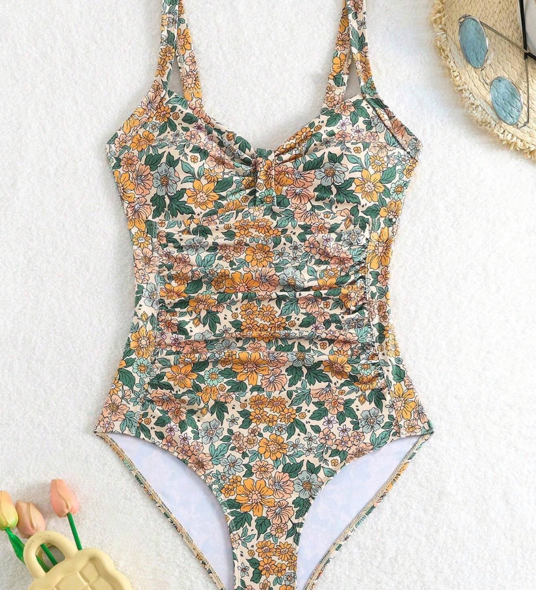 Luisa | Bañador floral con escote halter