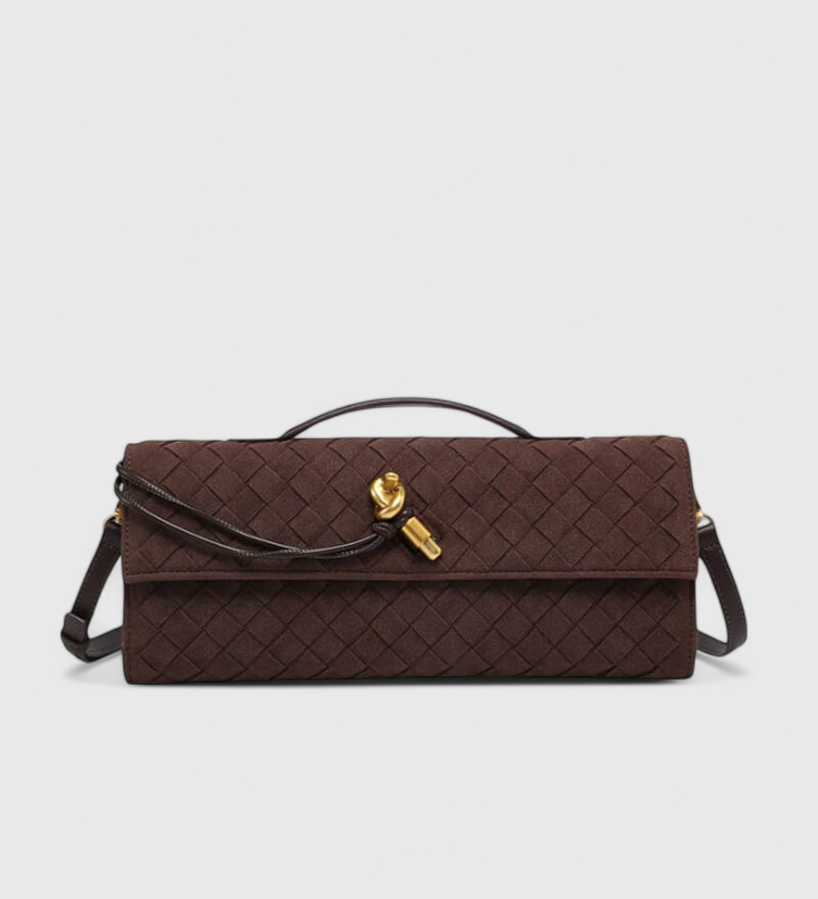Bolso de Hombro Clásico de Ante