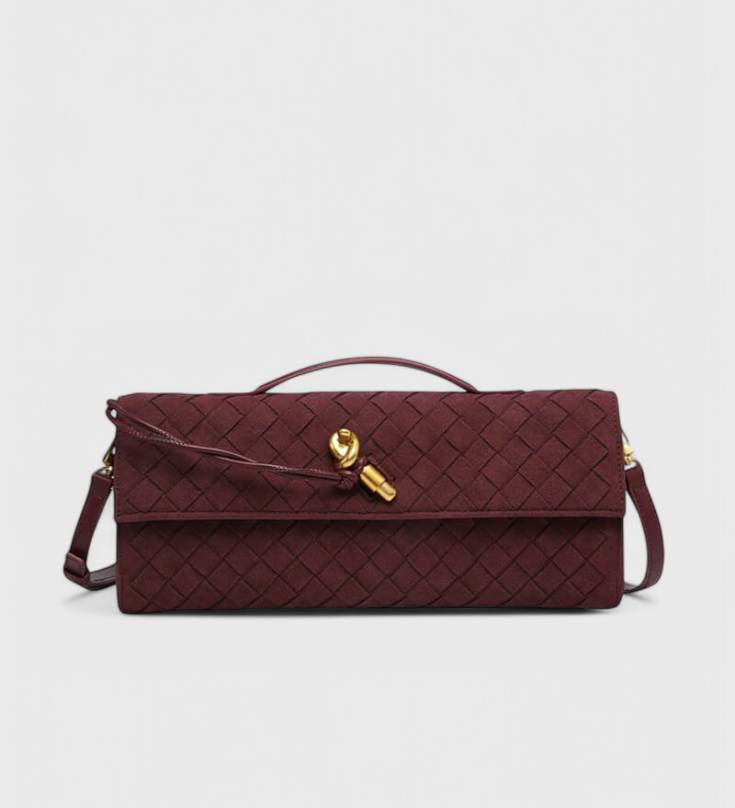 Bolso de Hombro Clásico de Ante