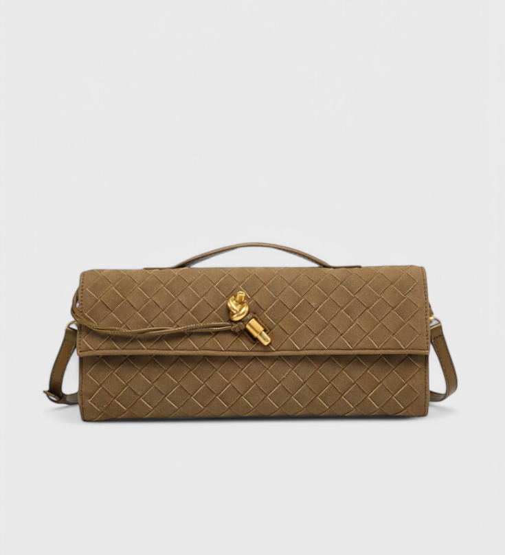 Bolso de Hombro Clásico de Ante