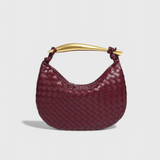 Bolso Tejido con Asa Dorada