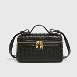 Bolso Mini Tejido con Accesorios Dorados