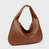 Bolso de Hombro Tejido con Herrajes Plateados