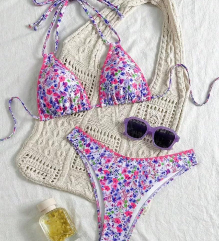 Rita | Bikini de encaje con lazo al cuello