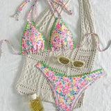Rita | Bikini de encaje con lazo al cuello
