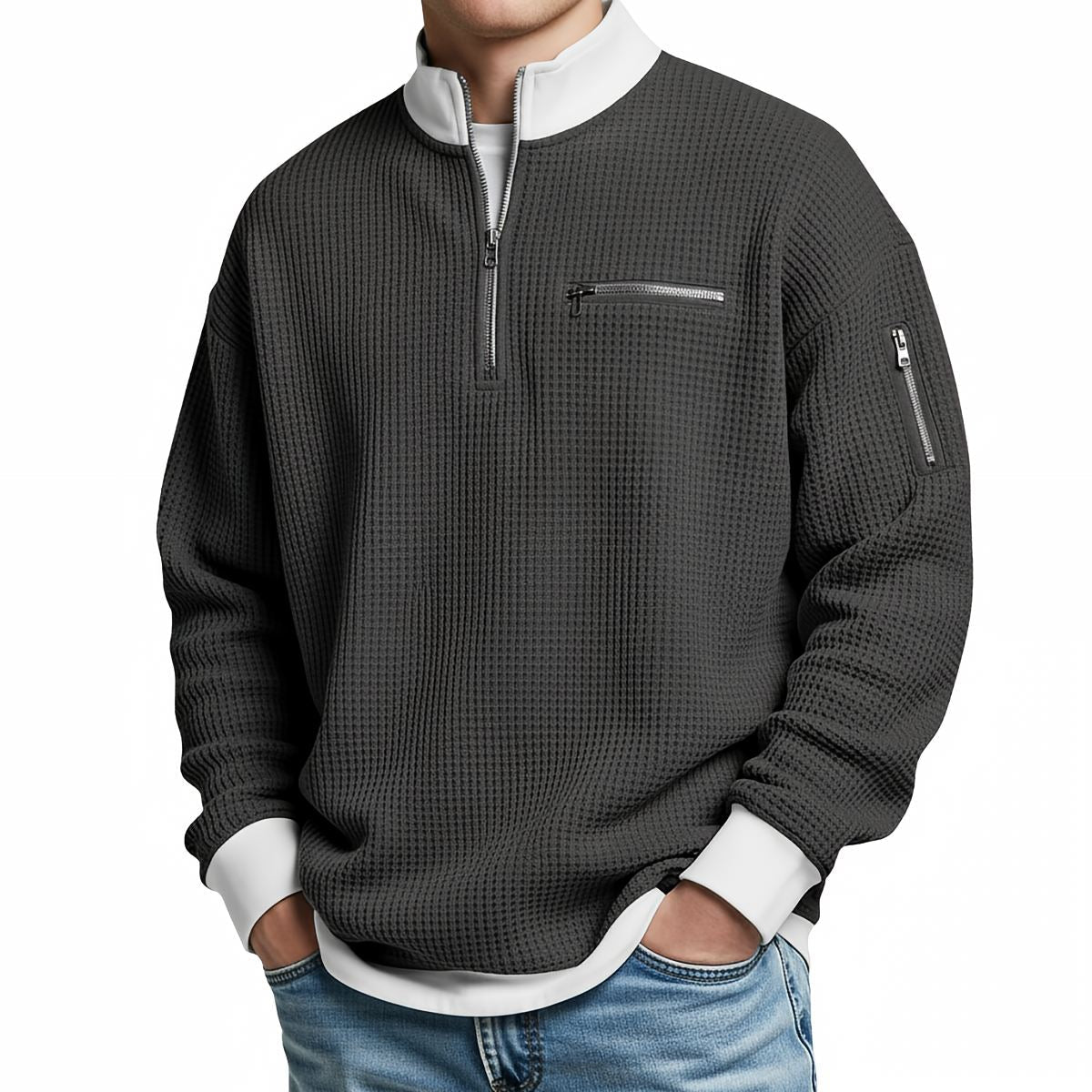 Jersey de hombre con media cremallera