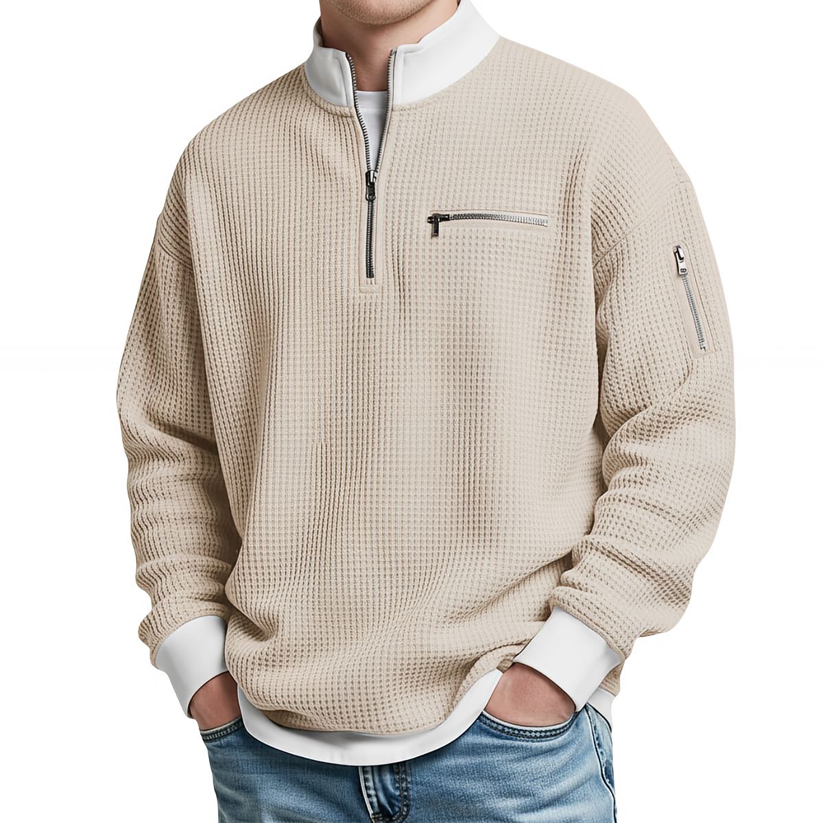 Jersey de hombre con media cremallera