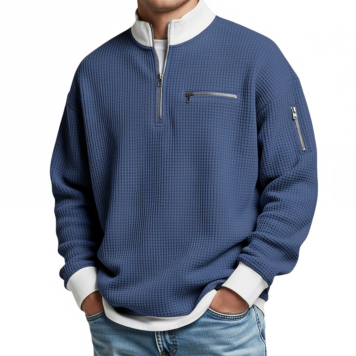 Jersey de hombre con media cremallera