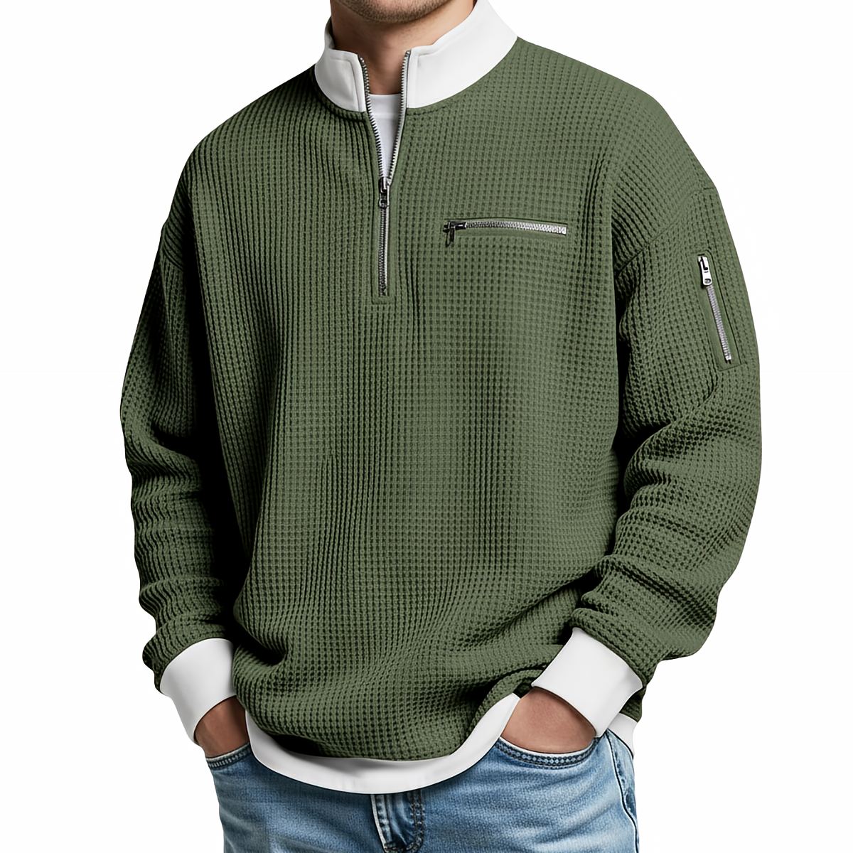 Jersey de hombre con media cremallera