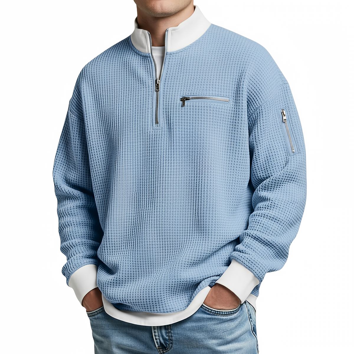 Jersey de hombre con media cremallera