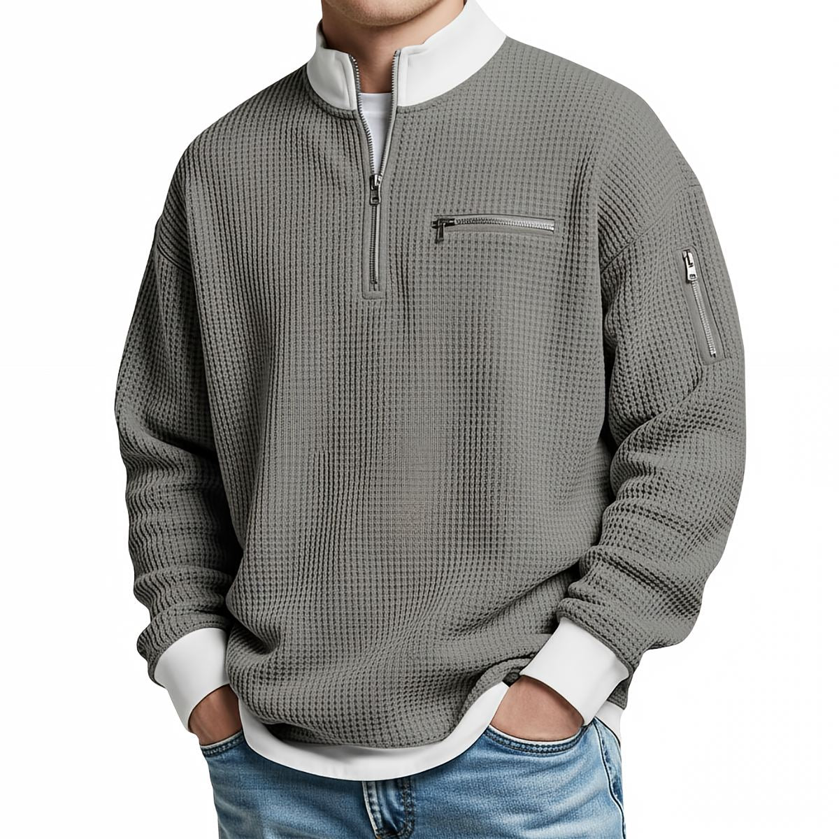 Jersey de hombre con media cremallera