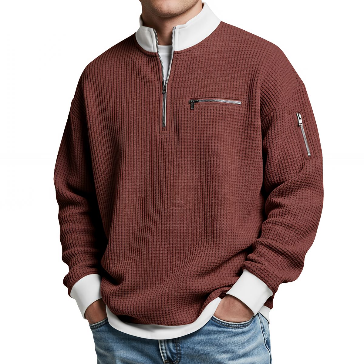 Jersey de hombre con media cremallera