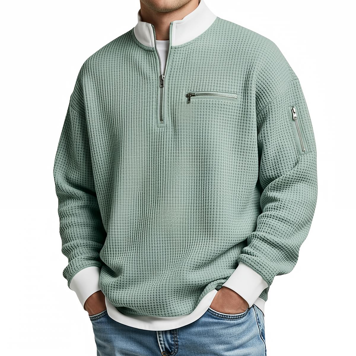 Jersey de hombre con media cremallera