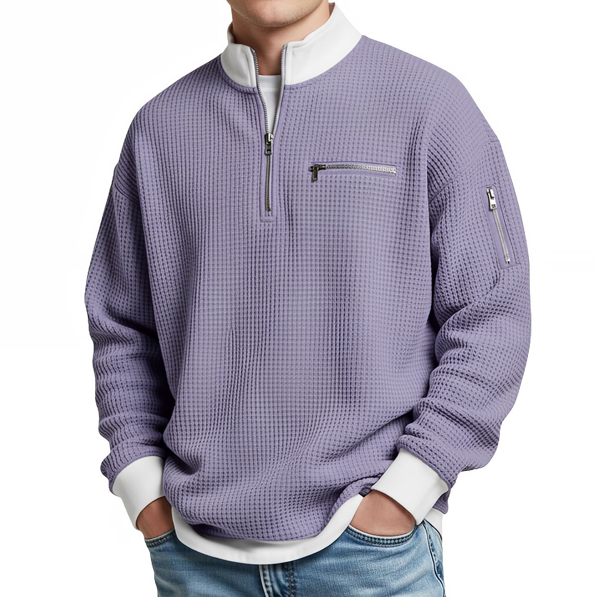 Jersey de hombre con media cremallera