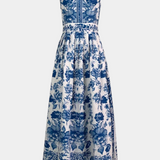 Vestido A-Line Estampado Floral con Cuello Solapa