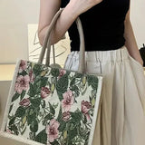 Bolsa de Yute con Estampado Floral