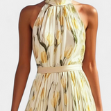 Vestido Floral sin Mangas con Cinturón