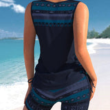 Marcia | Tankini con estampado geométrico