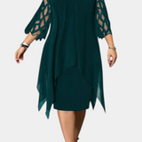 Vestido Talla Grande con Mangas de Encaje