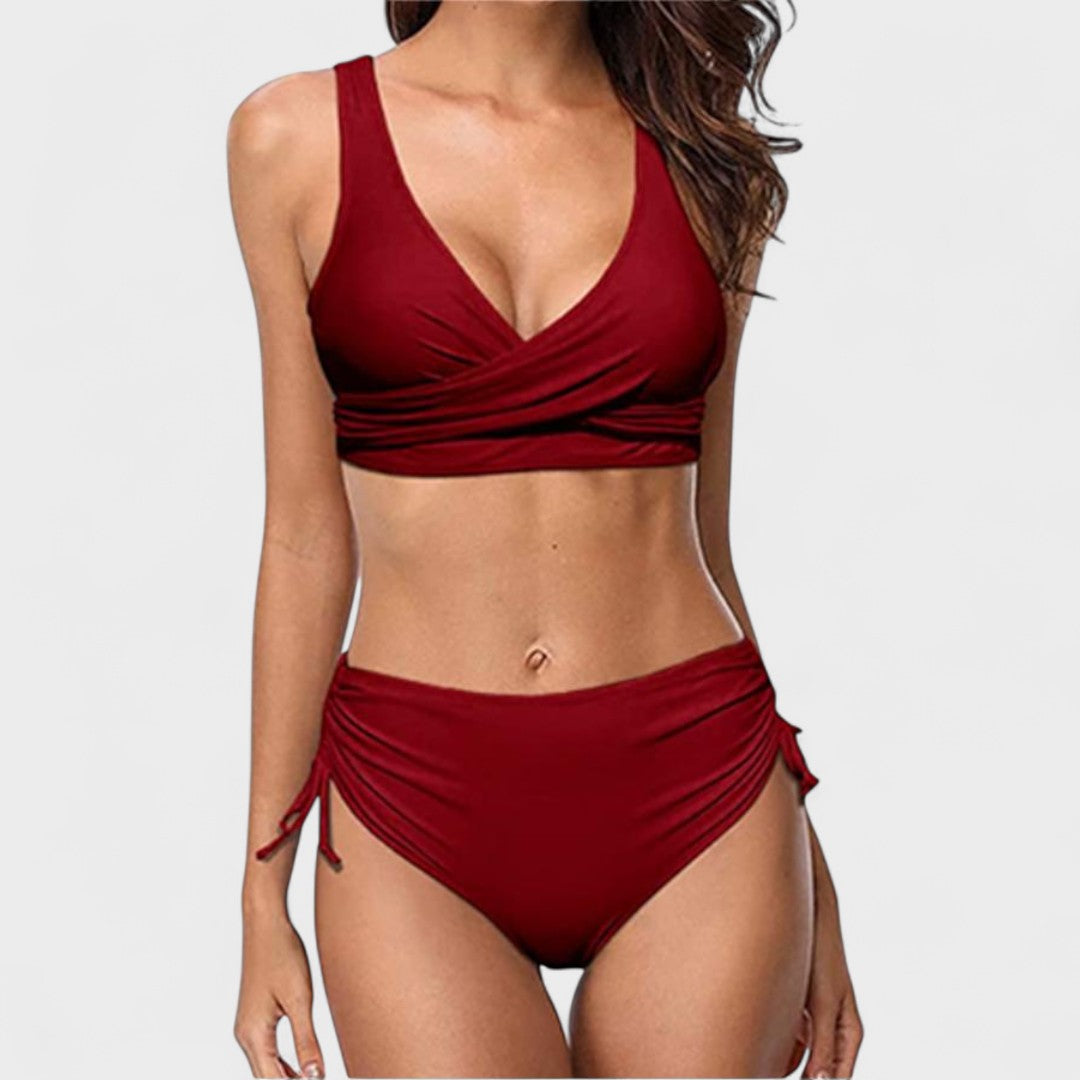 Helena | Bikini de cintura alta con top cruzado