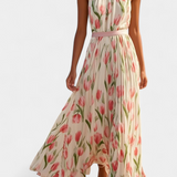 Vestido Floral sin Mangas con Cinturón