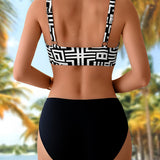 Elena | Bikini estampado elegante de dos piezas