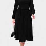 Vestido Midi de Oficina con Lunares Suizos