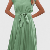 Vestido Midi Elegante de Tejido Ligero y Corte Fluido
