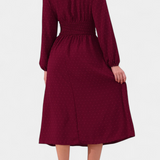 Vestido Midi de Oficina con Lunares Suizos