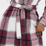 Vestido Camisero Mini de Cuadros con Cinturón