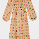 Vestido Estilo Hada con Estampado de Conchas Marinas