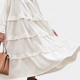 Vestido Sudadera con Volantes y Silueta Casual-Chic