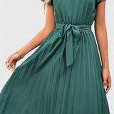 Vestido Midi Elegante de Tejido Ligero y Corte Fluido